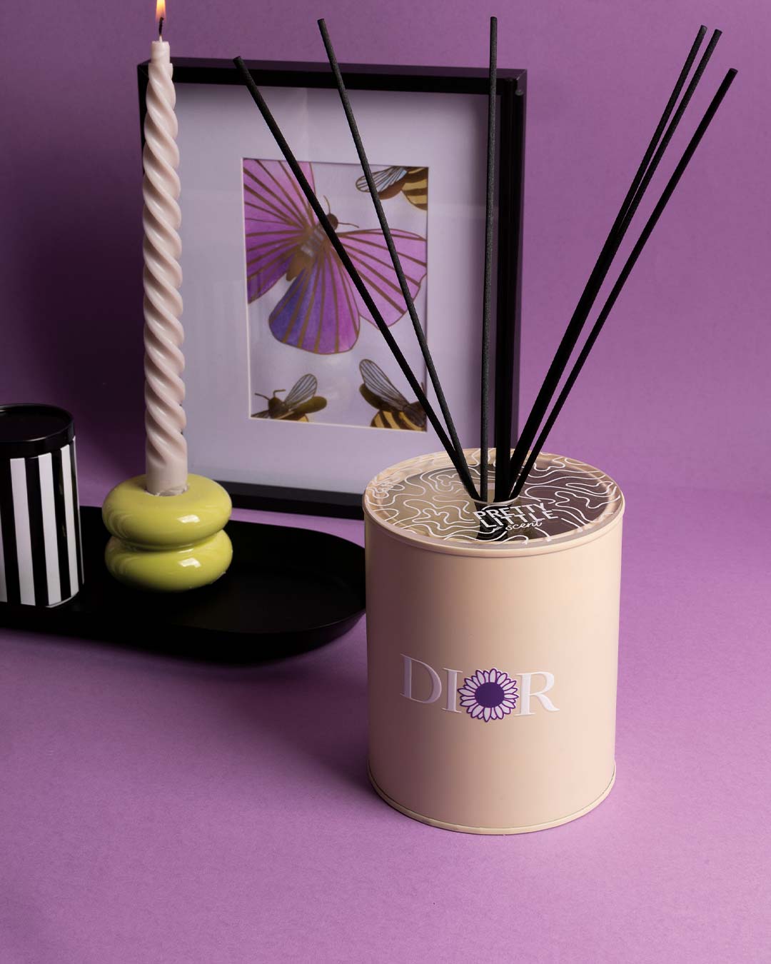 Fragrance Diffuser - “Flowers j'aDIOR” - White / Pink